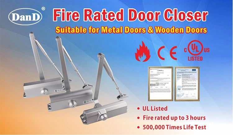 CE En1154 Adjustable Control Security Products Automatic Spring Sliding Hydraulic Swing Auto 180 Degree Aluminium Wood Commercial Fire Rated Double Door Closer